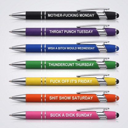 Funny Sarcastic Ballpoint + Stylus Pen (Black Ink)