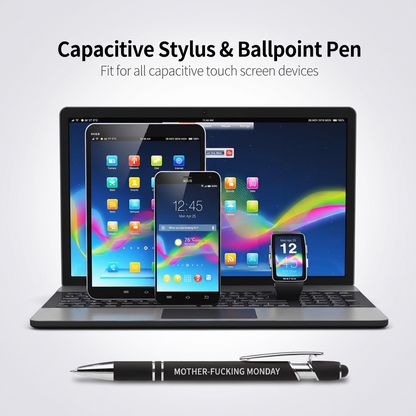 Funny Sarcastic Ballpoint + Stylus Pen (Black Ink)