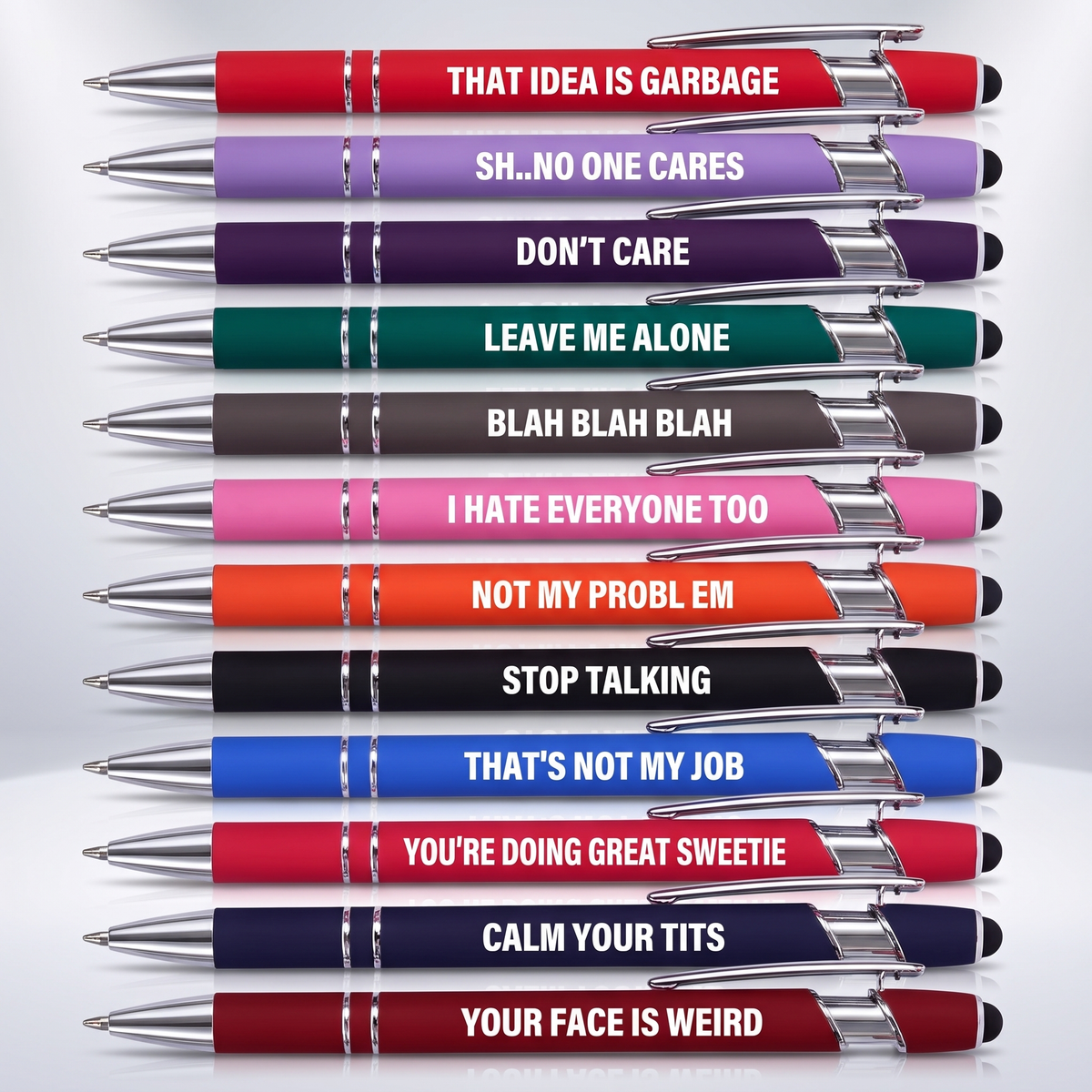 Funny Sarcastic Ballpoint + Stylus Pen (Black Ink)