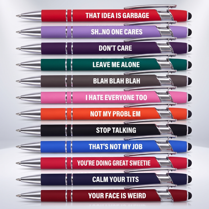 Funny Sarcastic Ballpoint + Stylus Pen (Black Ink)